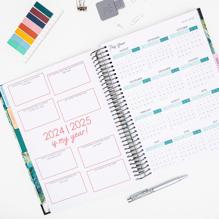 teacher planner year overview and goal setting