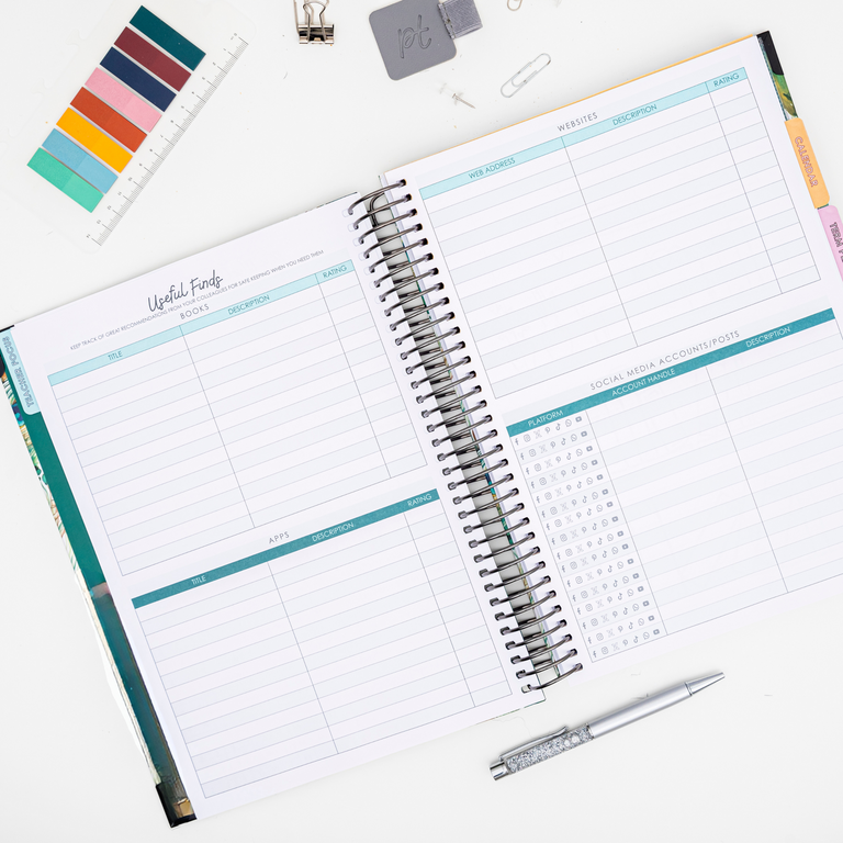 teacher planner useful resources tracker page
