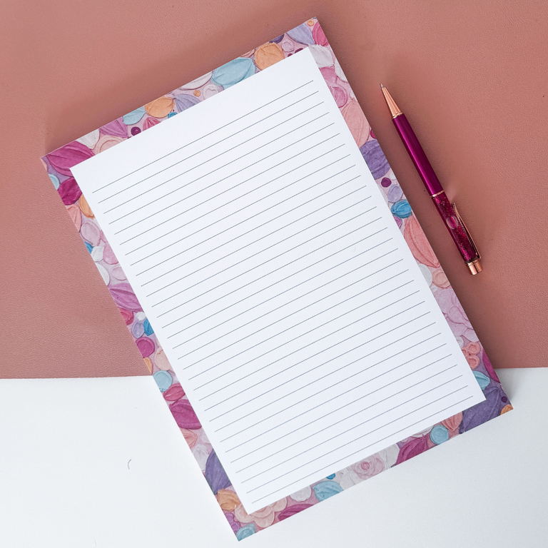 A4 Lined Pad- Candied Petals