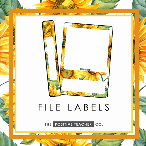 Sunflowers File Labels