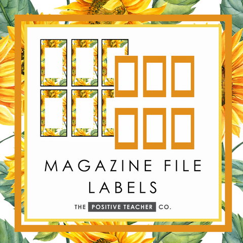 Sunflowers Magazine File Labels