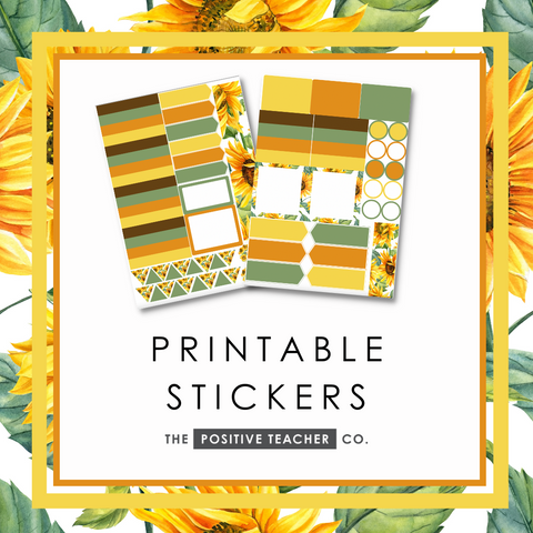 Sunflowers Printable Stickers