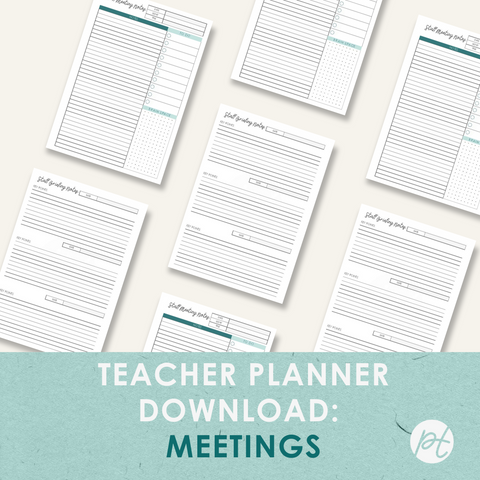 Teacher Planner Download: Meetings