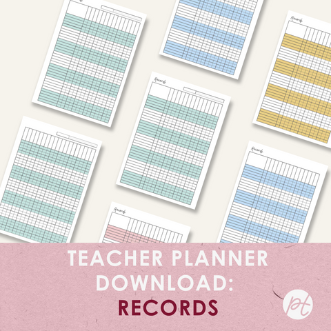 Teacher Planner Download: Records