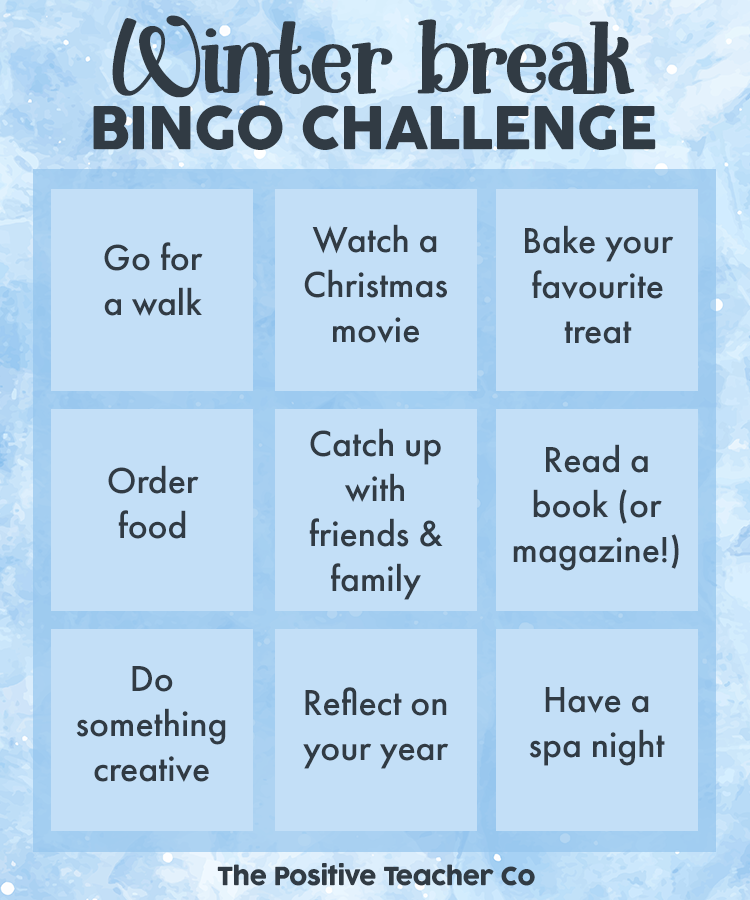 Our Christmas Break Relaxation Bingo Challenge