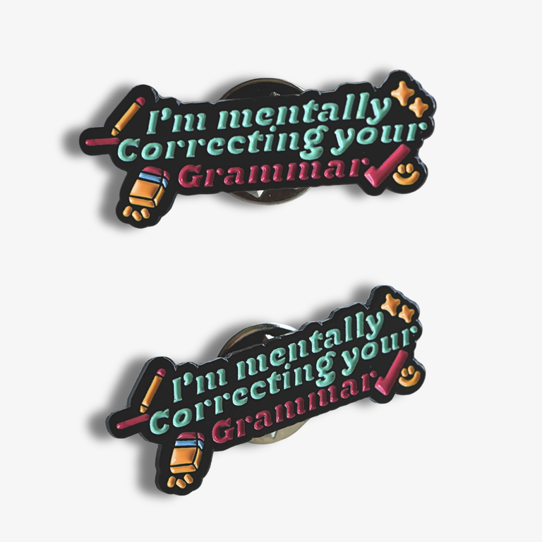 Correcting Your Grammar Enamel Badge