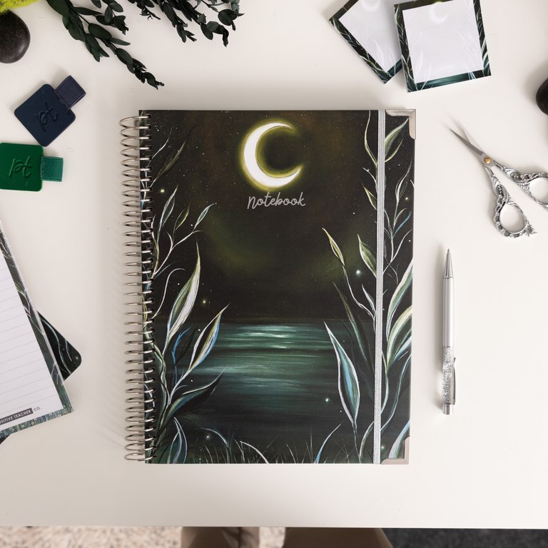 A4 Hardback Notebook: Moonlit Lake