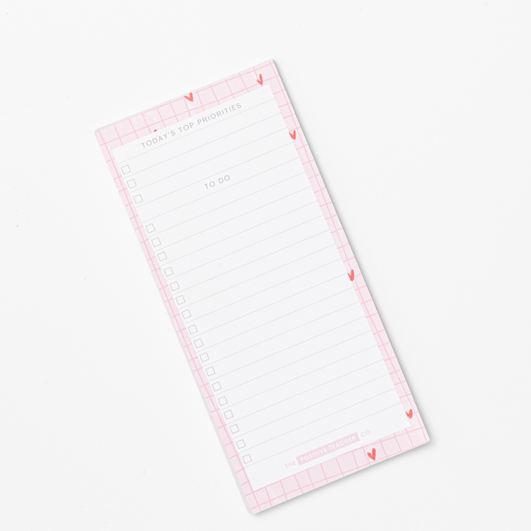 To Do List Pad: Checked Hearts