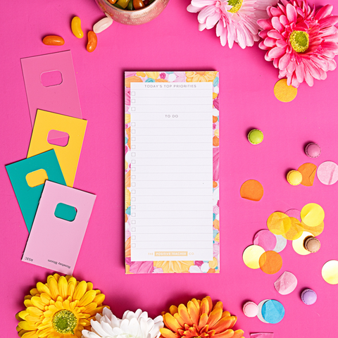 To Do List Pad: Frosted Flowers