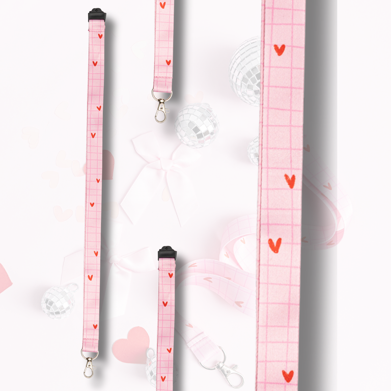 Lanyard: Checked Hearts