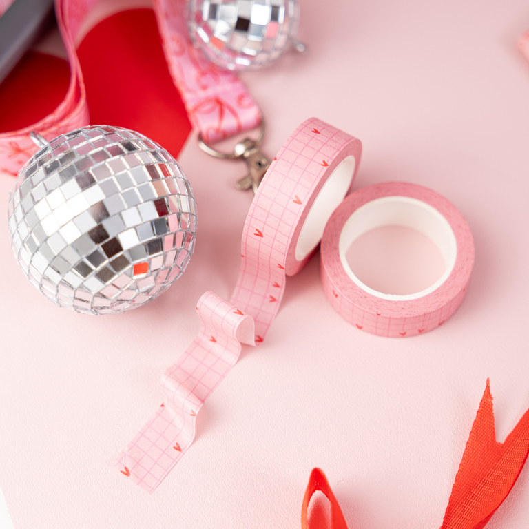 Washi Tape: Checked Hearts