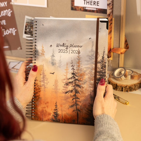 Weekly Planner 2025|2026- Golden Pine