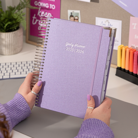 Daily Planner 2025|2026-Lilac Shimmer