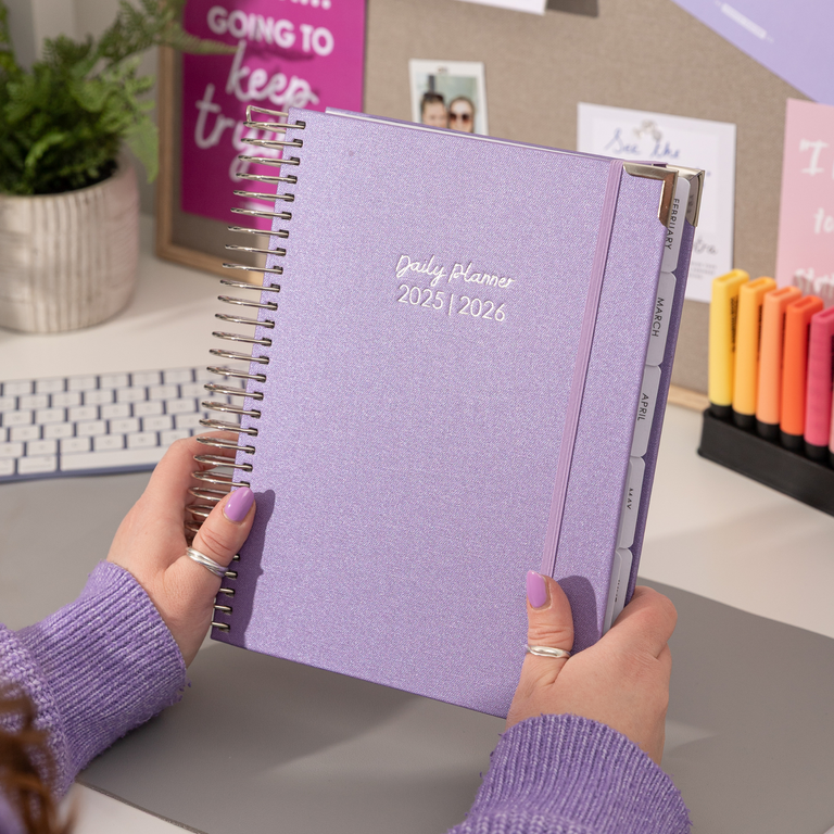 Daily Planner 2025|2026-Lilac Shimmer