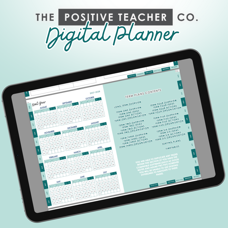 TPTC Interactive Digital Teacher Planner