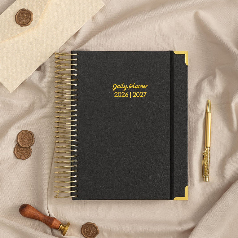 Daily Planner 2026|2027- Classic Black