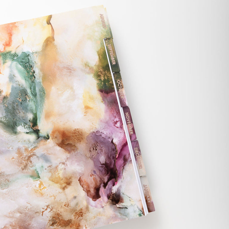 Colorful abstract painting on a white surface