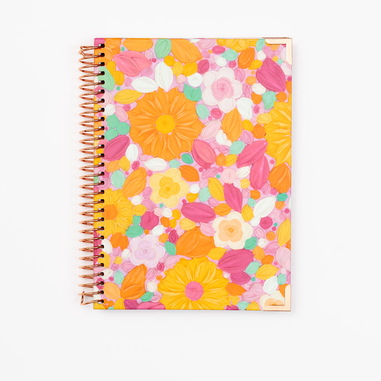 B5 Lined Notebook- Frosted Flowers