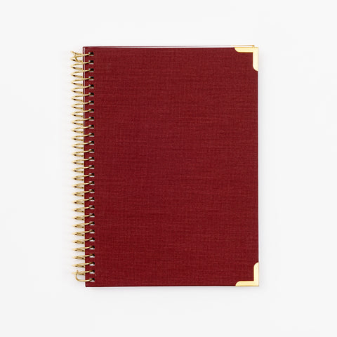 B5 Lined Notebook- Burgundy
