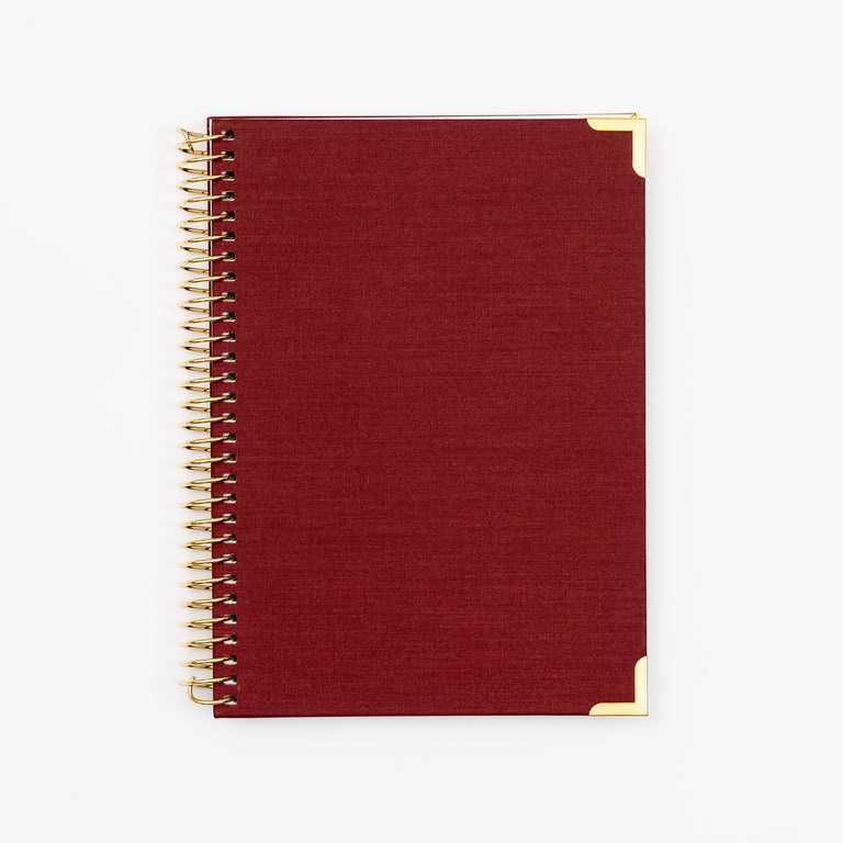 B5 Lined Notebook- Burgundy