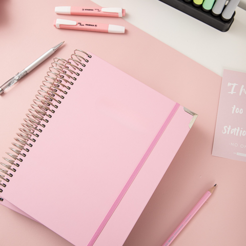 B5 Lined Essentials Notebook- Pink