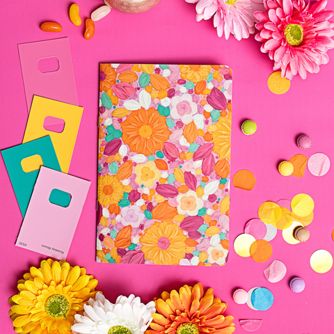 A5 Notebook: Frosted Flowers