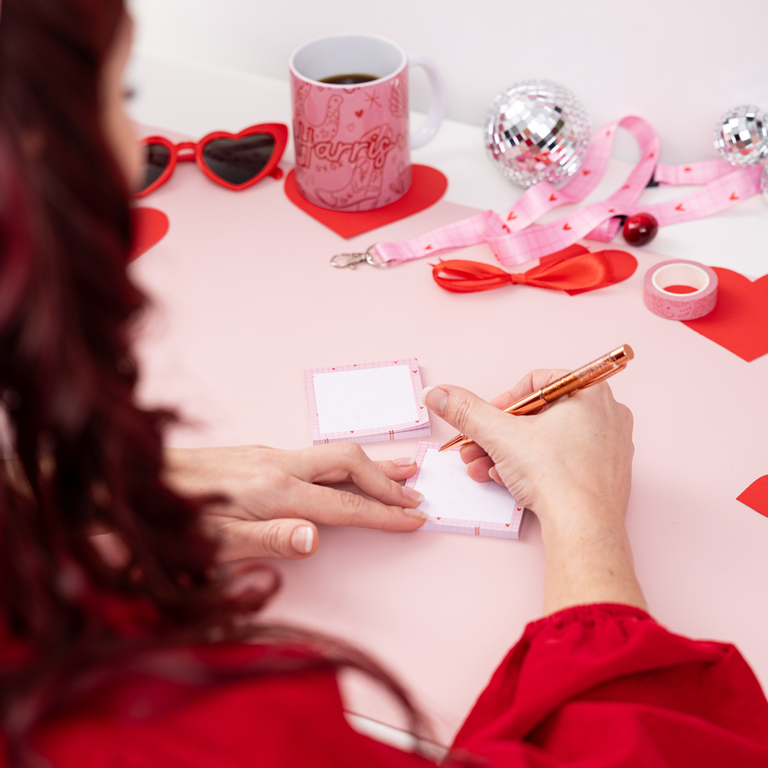 Sticky Notes (Pack of 2): Checked Hearts