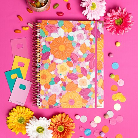 A4 Hardback Notebook: Frosted Flowers