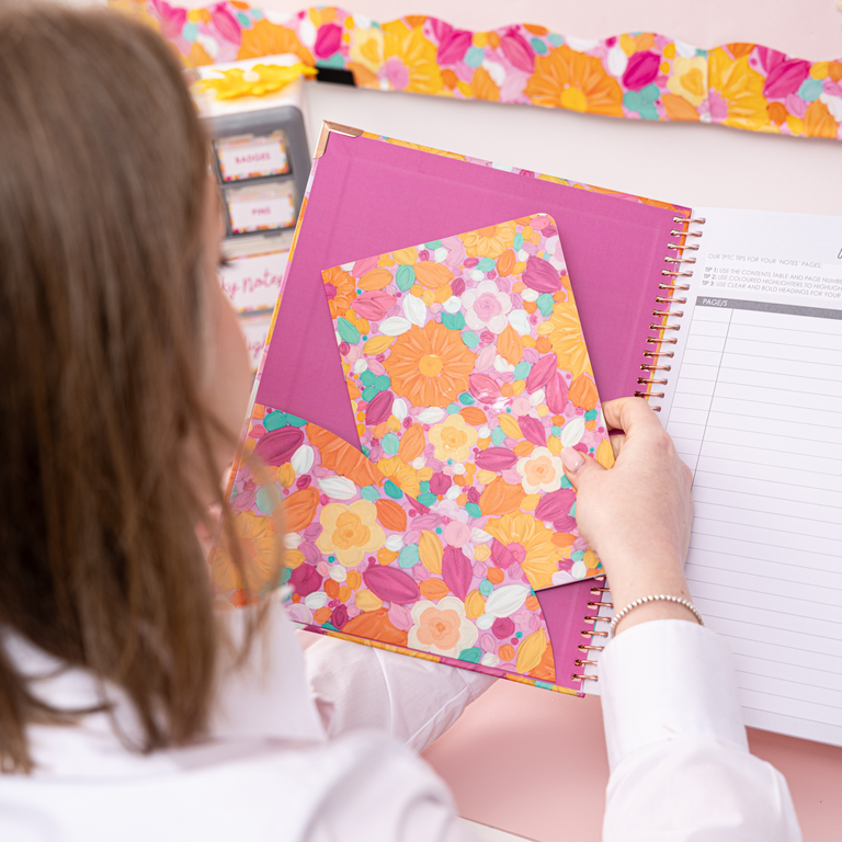 A4 Hardback Notebook: Frosted Flowers
