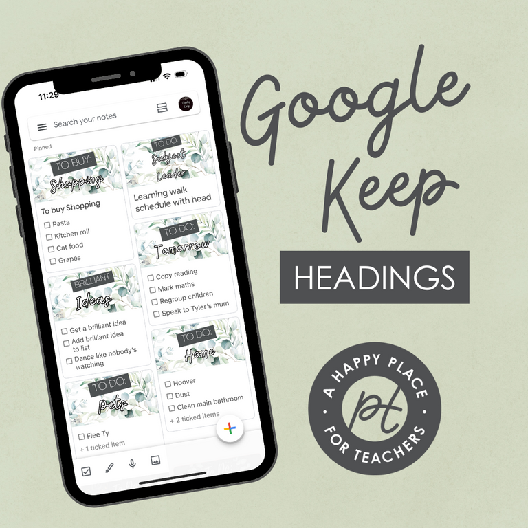 Eucalyptus Google Keep Headings Download