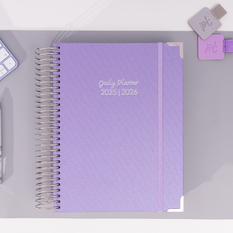 Daily Planner 2025|2026-Lilac Shimmer