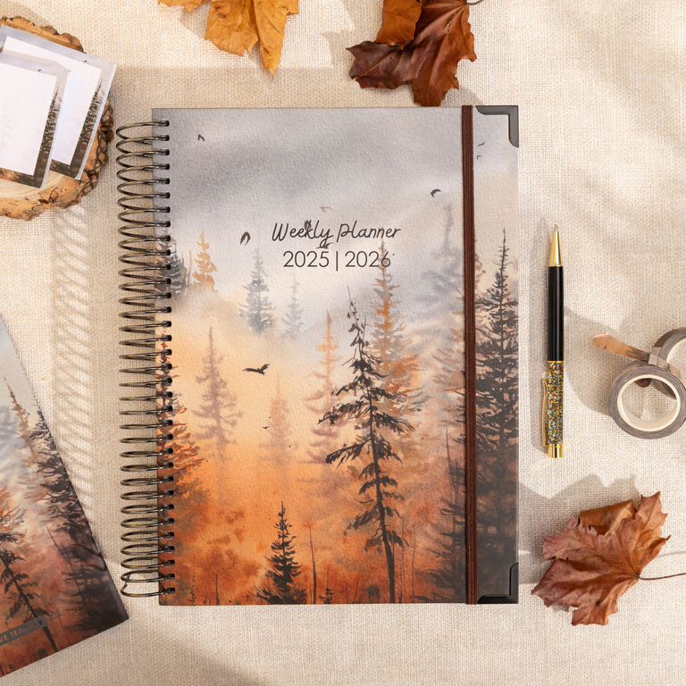 Weekly Planner 2025|2026- Golden Pine