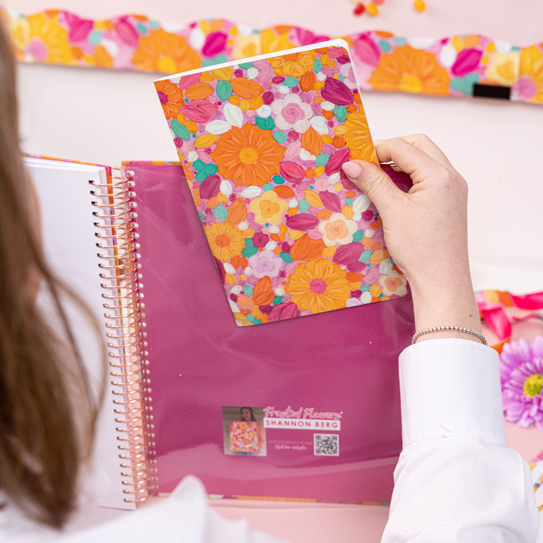 A4 Hardback Notebook: Frosted Flowers