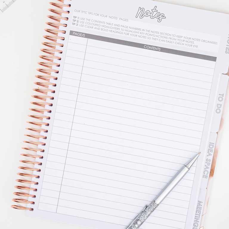 A4 Hardback Notebook: Frosted Flowers