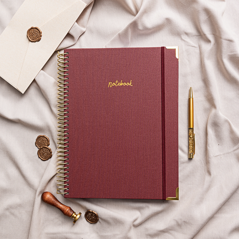 A4 Hardback Notebook: Burgundy