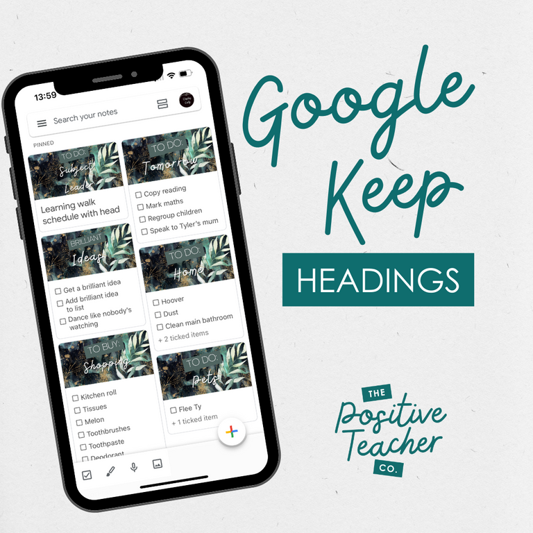 Emerald Forest Google Keep Headings Download