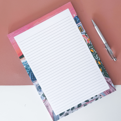 A4 Lined Pad- Sunny Escape
