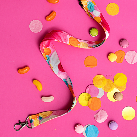 Lanyard:  Frosted Flowers