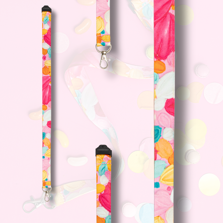 Lanyard:  Frosted Flowers