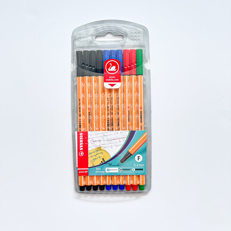 Fineliner STABILO point 88 (Wallet of 10 - Assorted Colours)