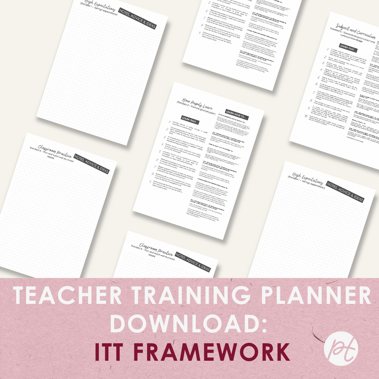 Teacher Training Planner Download: ITT Framework