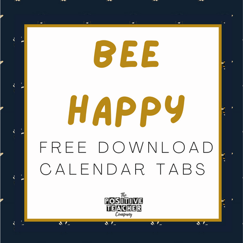 Bee Happy Calendar Tab Template