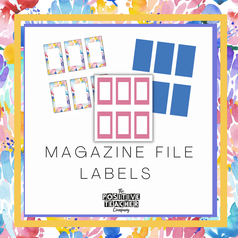 Coral Reef Magazine File Labels