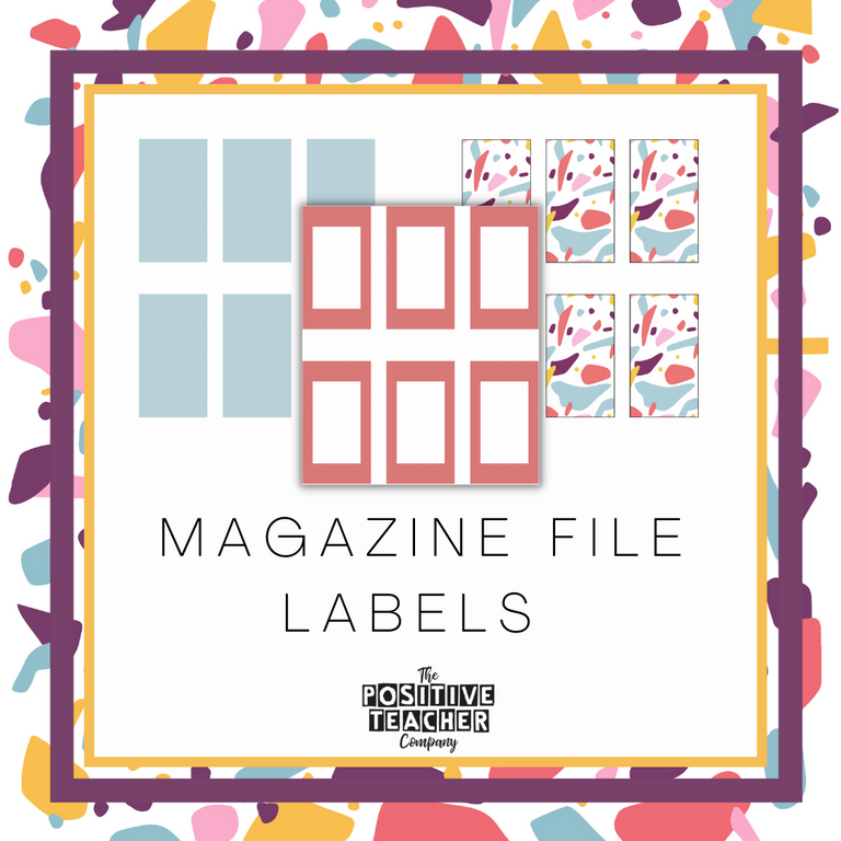 Terrazzo Magazine File Labels