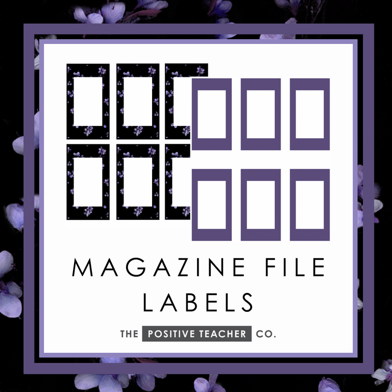 Midnight Petals Magazine File Labels