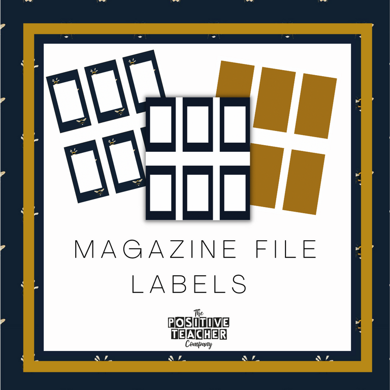 Bee Happy Magazine File Labels