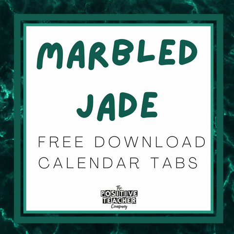 Marbled Jade Calendar Tab Template