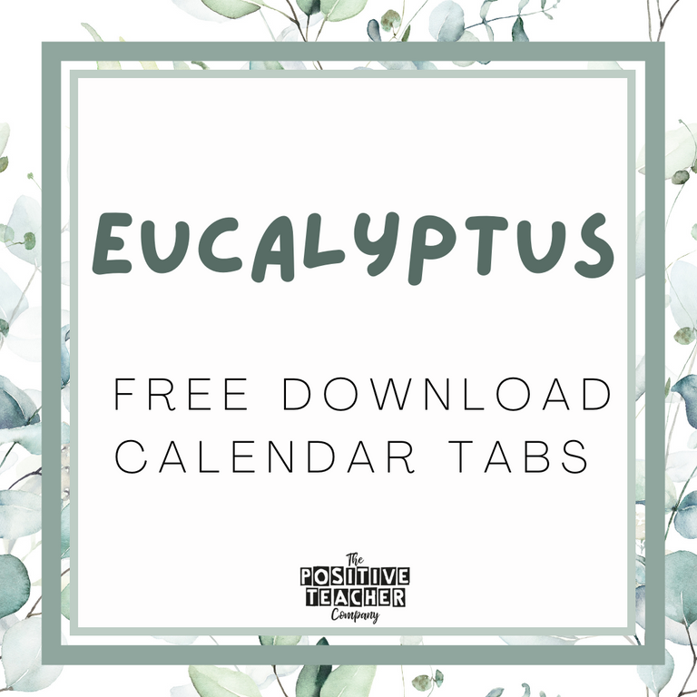 Eucalyptus Calendar Tab Template