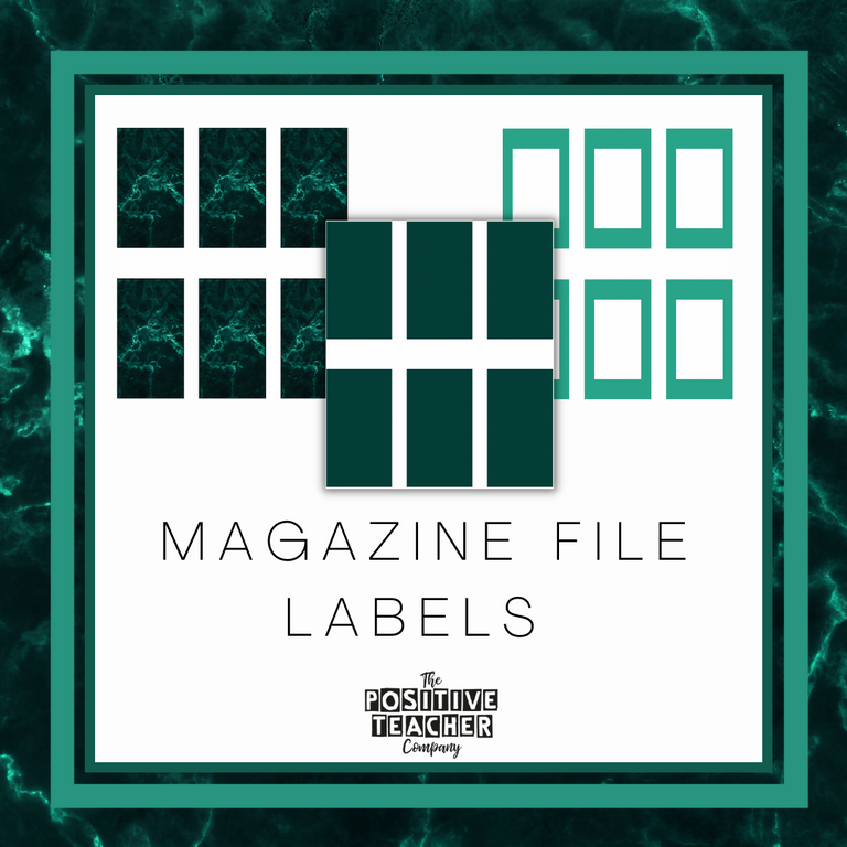 Marbled Jade Magazine File Labels