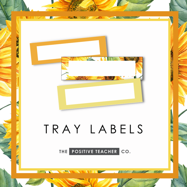 Sunflowers Tray Labels